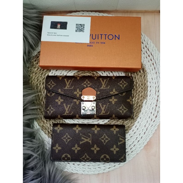 DOMPET LV PADLOCK LIPAT PANJANG FREE BOX