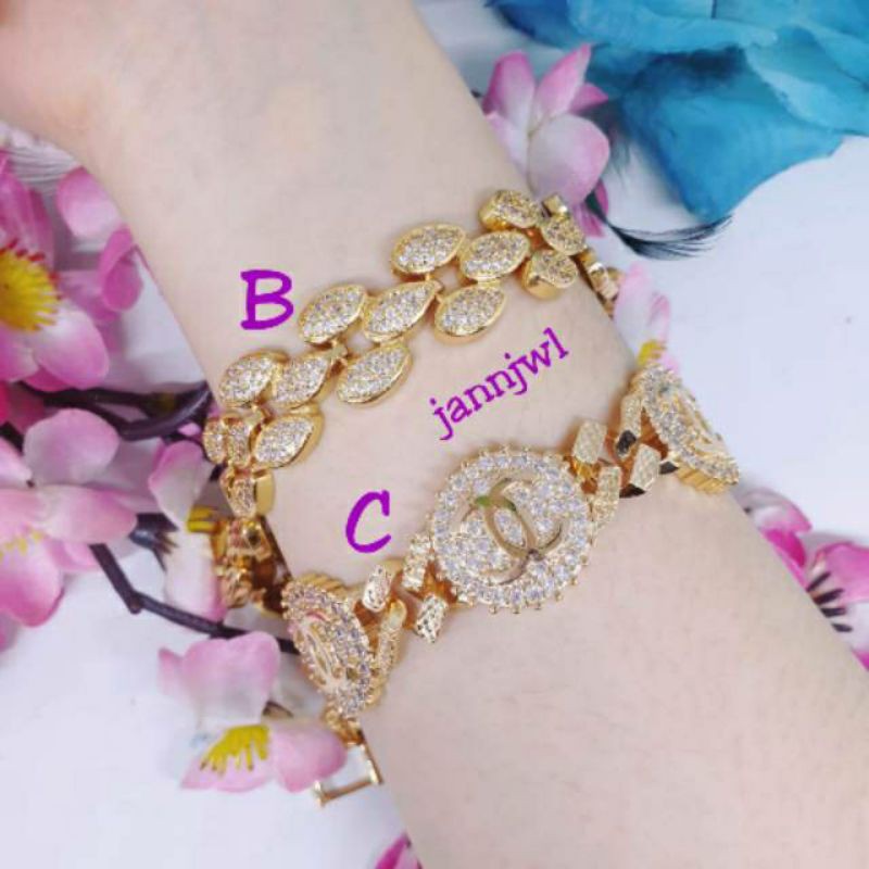 Gelang rantai lebar uk 18cm lapis mas GX-16