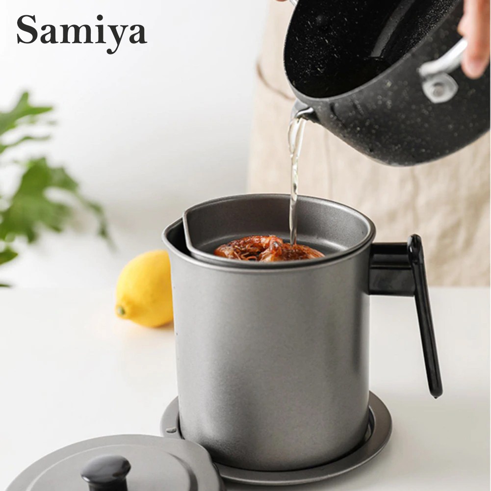 tempat saringan minyak gorengan makanan stainless / oil pot penyaring bekas minyak good quality