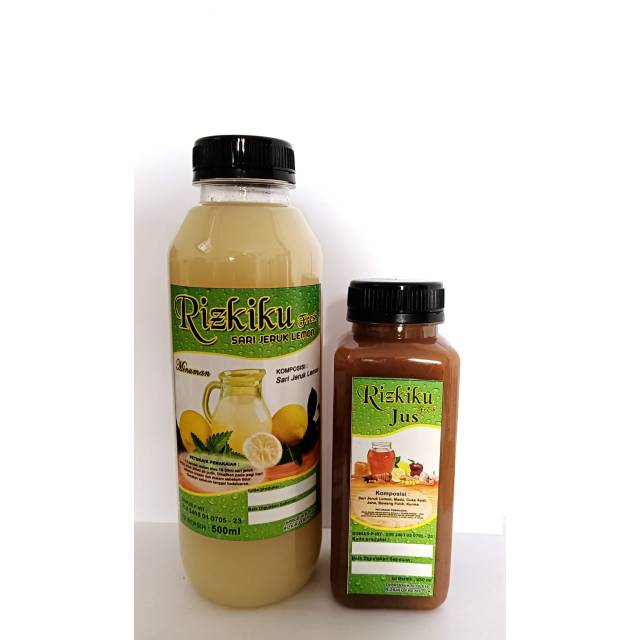 

Paket diet Sari lemon Rizkiku fresh 500ml + just diet rizkiku fresh 250ml