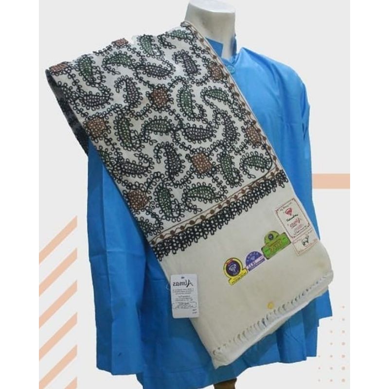 SORBAN KASHMIRI HITAM SULAM RAJUT SULAMAN ORI TIMBUL BORDIR KUALITAS ISTIMEWA