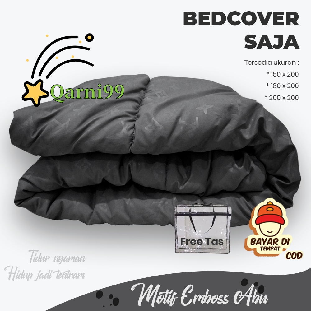 Badcover Saja Polos Embos Tanpa Sprei Ukuran Single 120x220