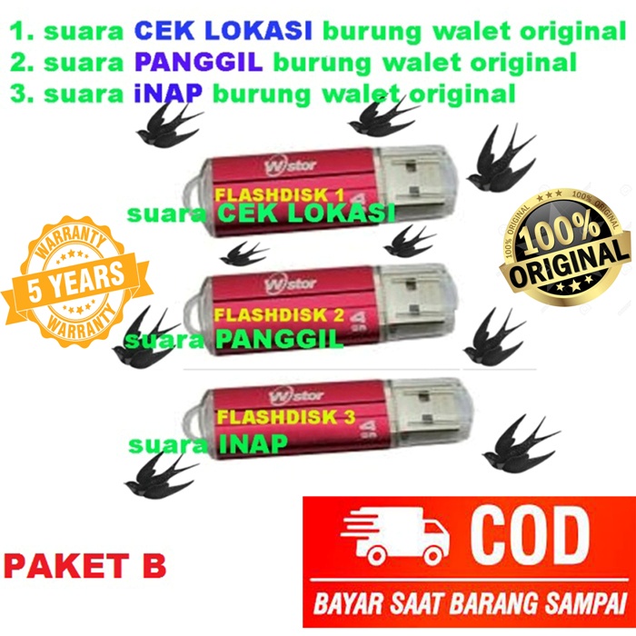 SUARA PANGGIL, TARIK, INAP BURUNG WALET 3 flashdisk Bird's Nest