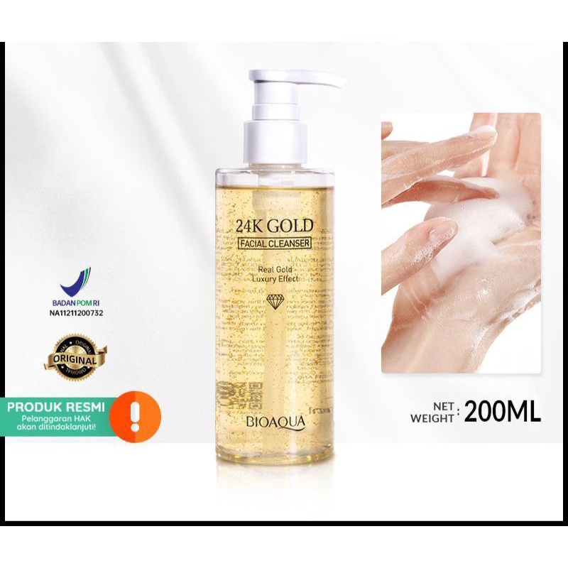 BIOAQUA Face Wash 24K Gold Facial Cleanser Pembersih Wajah 200ml