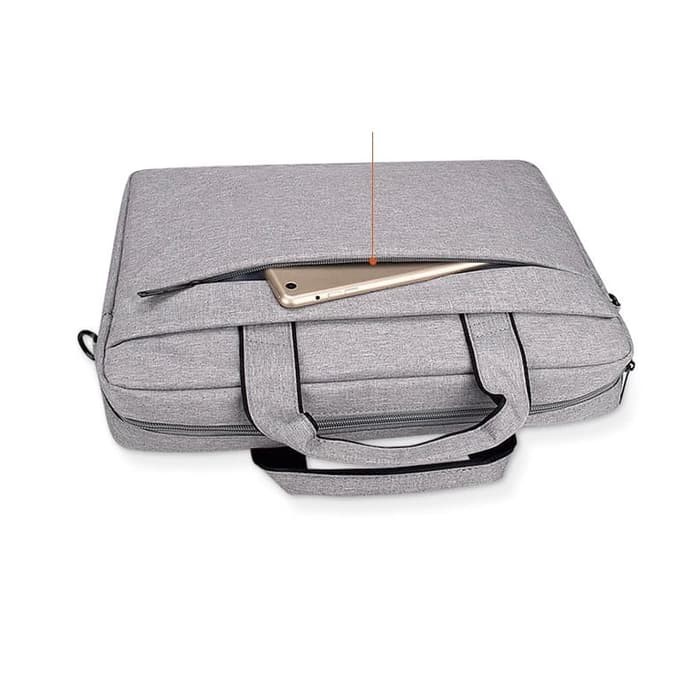 Tas Laptop 15 - 15,4 inch Softcase Sleve  Slempang Macbook waterproof - Grey