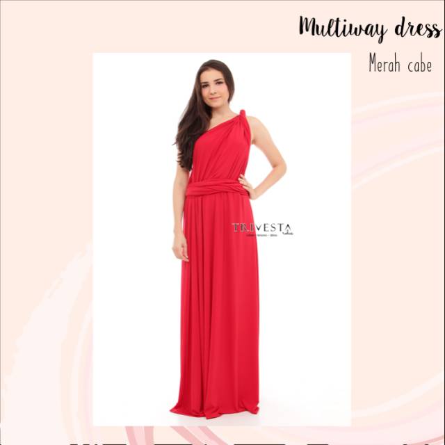 MAXI | MERAH CERAH | MULTIWAY INFINITY CONVERTIBLE DRESS | FREE KEMBEN &amp; SPECIAL LONG SCRAFT