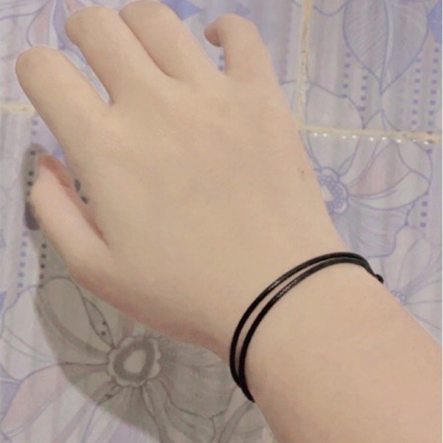 GELANG TALI HITAM KOREA / Gelang Satin Polos Anti Air / Gelang Simple Knot Glossy