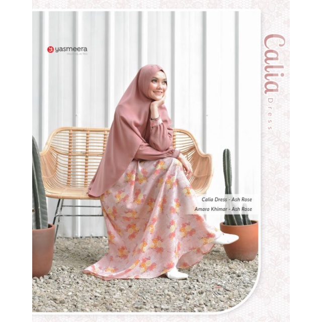 Calia Dress by Yasmeera,  Gamis Motif, Gamis Syari Murah, Yasmeera Terbaru, Jubah Motif, Gamis Jumbo