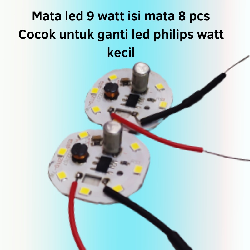 Pcb papan mesin lampu led ac bekas second baru 9 watt mata led 11 terang irit listrik