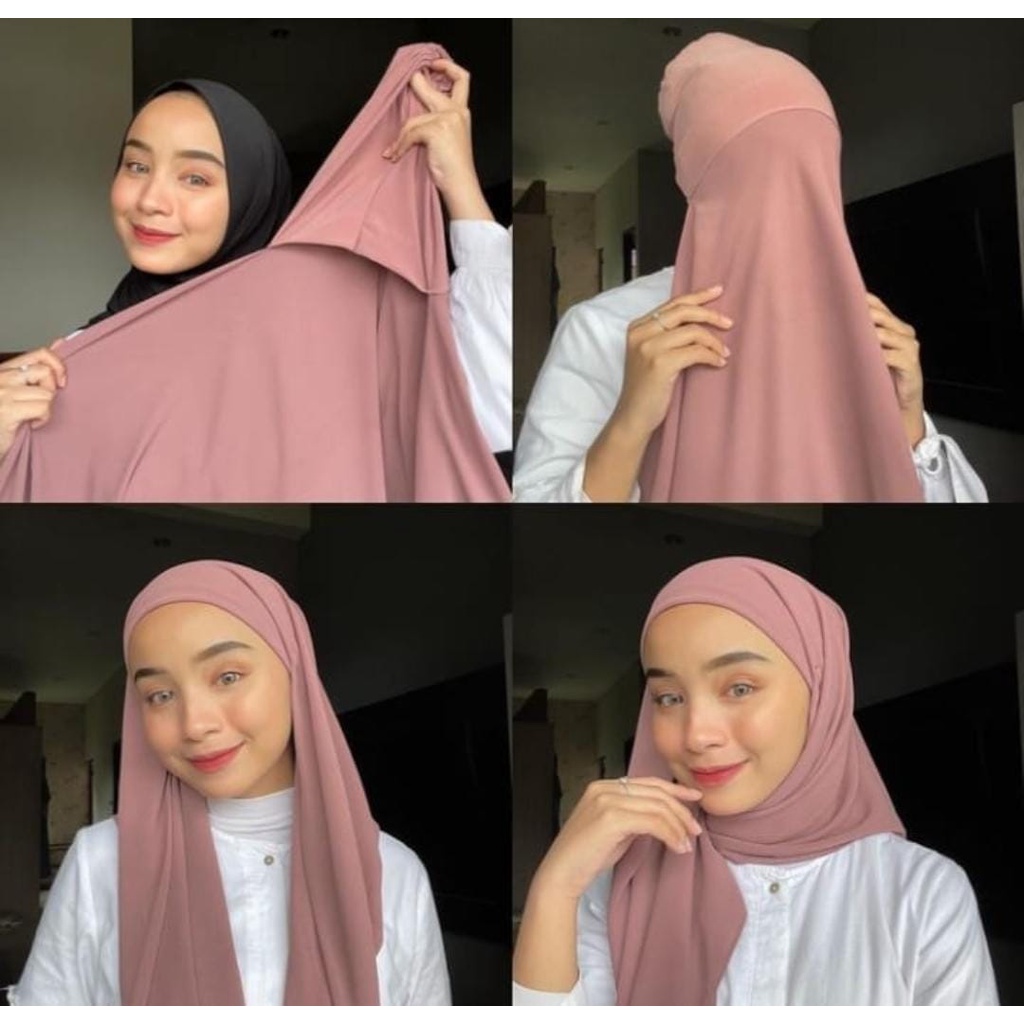 Hijab Segiempat Instan Ceruty Inner Turki 2 Layer  2 in 1 / SEGITIGA INNER TALI 2 LAYER MATT CERUTY 