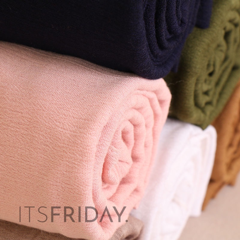 ITSFRIDAY Pashmina Premium Keera / Scarf / Syal / Shawl / Pasmina / Hijab Import Polos Plain Texture