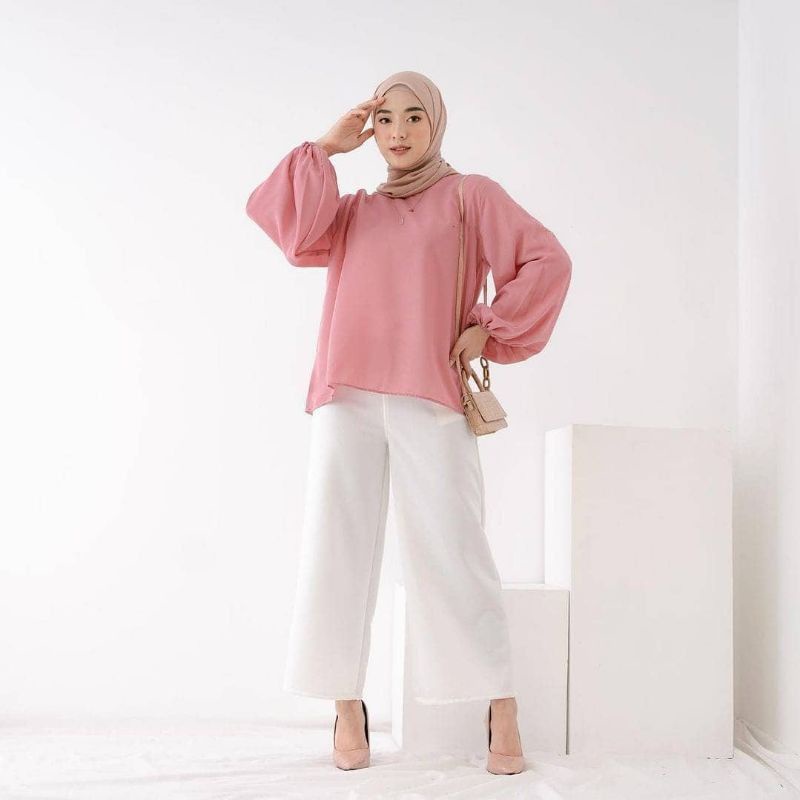 KALINA BLOUSE - BLOUSE WANITA - LENGAN BALON  - PAKAIAN WANITA - BISA COD