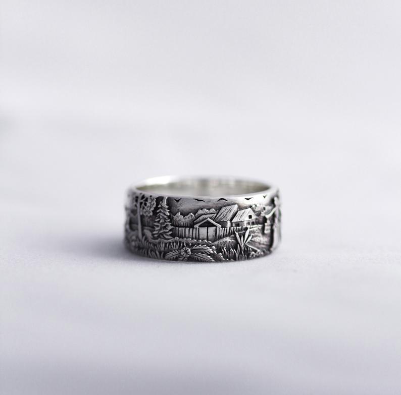 2020 new hot sale retro creative life breath embossed ring