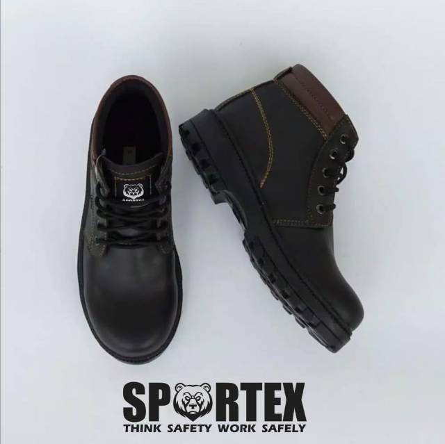 sepatu safety ujung besi / safety shoes type 01 hitam by sportex