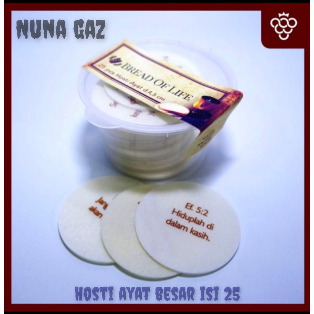 

Hosti Ayat Perjamuan Diameter 5cm Isi 25