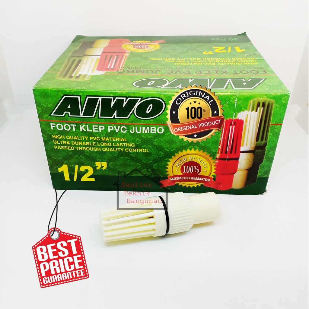 FOOT KLEP AIWO PVC JUMBO 1/2&quot; INCH-KLEP SUMUR-TUSEN KLEP SARINGAN AIR