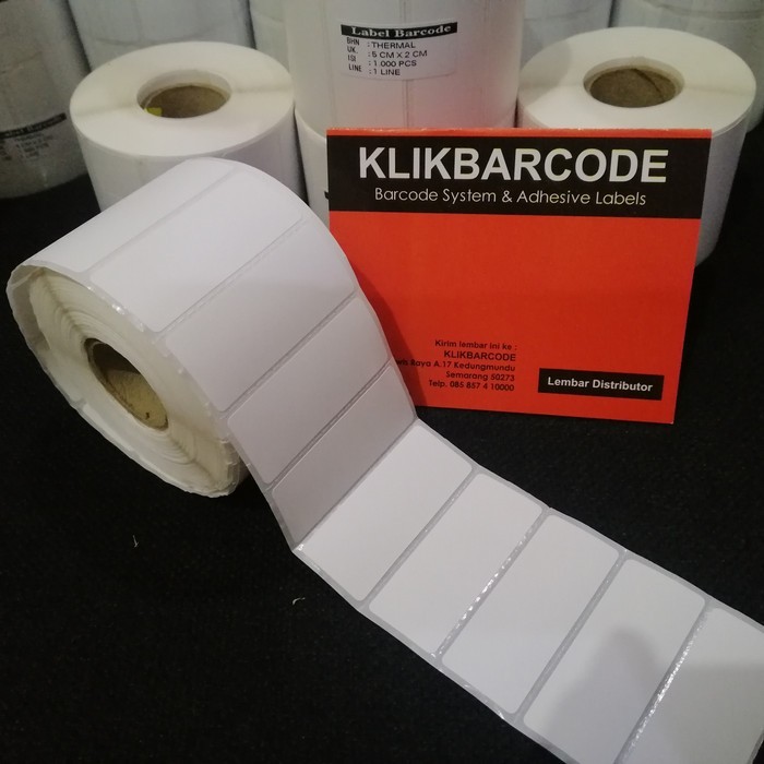 

MURAH Stiker Kertas Label Barcode Thermal ukuran 50x20mm - 50 x 20 mm-1000pc KLIKBARCODE