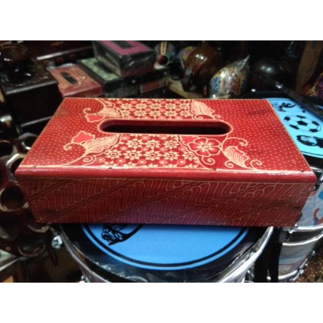 TERMURAH! TEMPAT TISSUE BATIK 23 x 12 cm KAYU SENGON LAUT AWET &amp; ANTI KEROPOS - KOTAK TISU BESAR