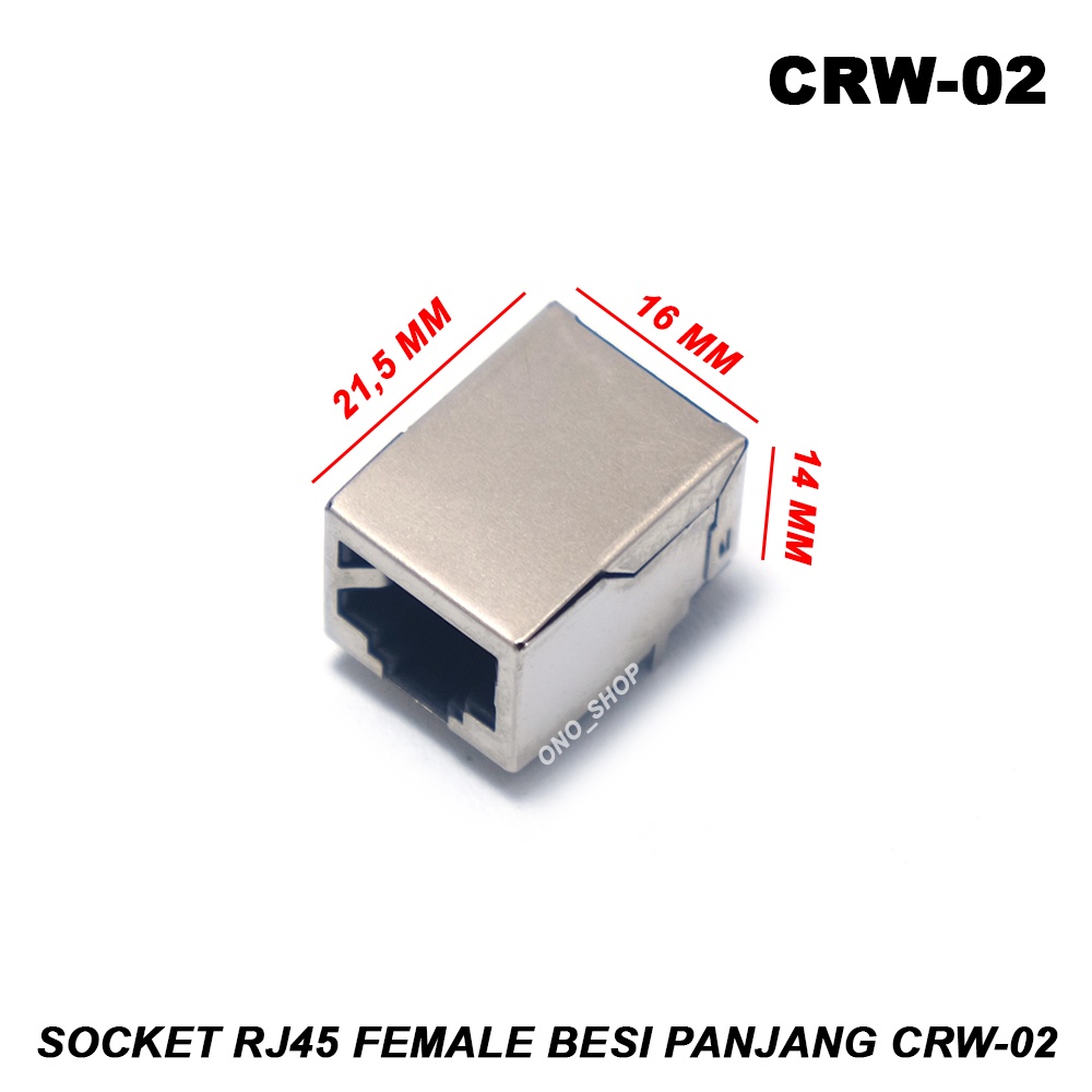 CRW-02 - Socket RJ45 Female Besi Panjang