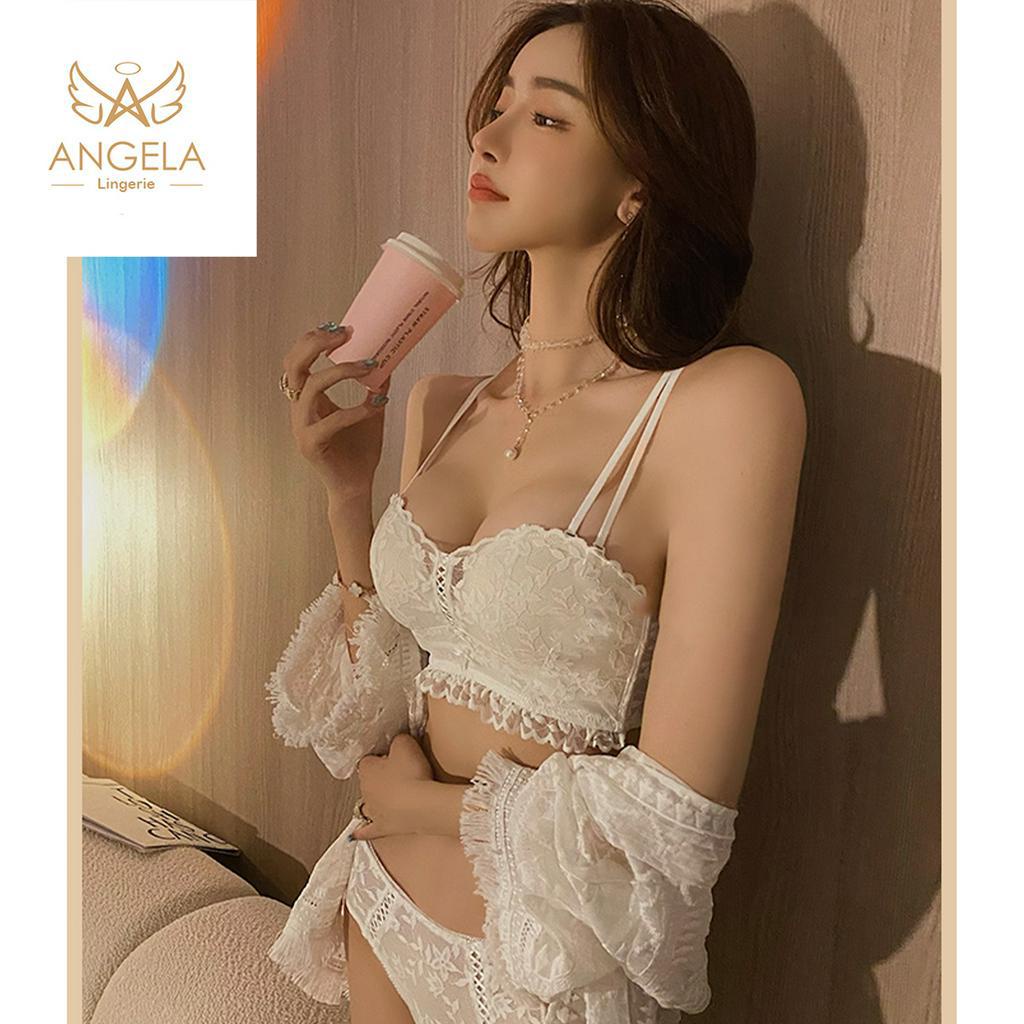 ANGELA PREMIUM JAPAN Bra BH Push Up Set No Kawat Celana Dalam Wanita Bikini Sport Beha Lingerie Korea Fashion Bralette Remaja Perempuan Sexy Pakaian Dalam COD Renang Motif Cewek Pita Bunga Murah Yola Tali Jumbo