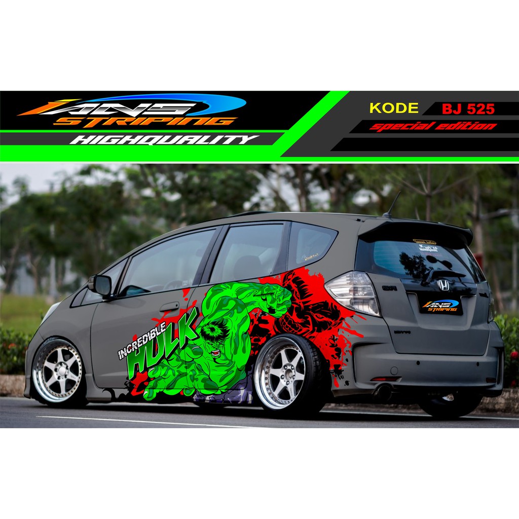 STICKER MOBIL JAZZ BRIO AGYA SIGRA AVANZA / STICKER MOBIL HULK / VARIASI STICKER MOBIL HULK