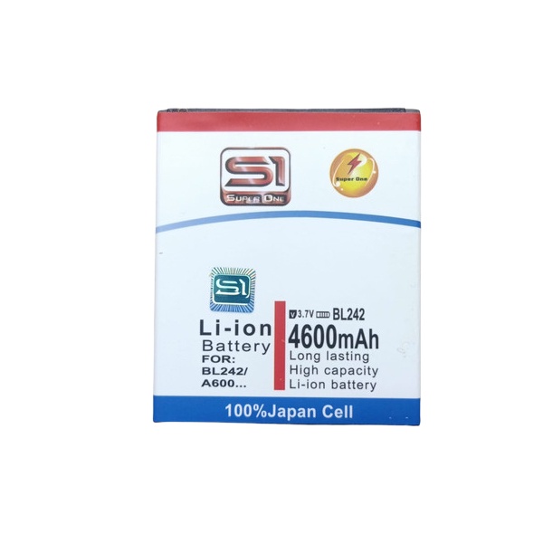 Super One S1 Baterai Batre Battery Batrai Double Power For Lenovo A6000 BL 242 BL242 BL-242 - 4600Ma