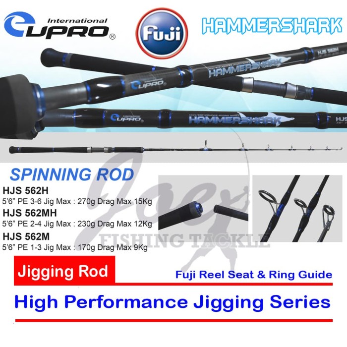 Eupro Hammer Shark HJS562MH PE 2-4 Spinning Jigging Rod Joran Pancing