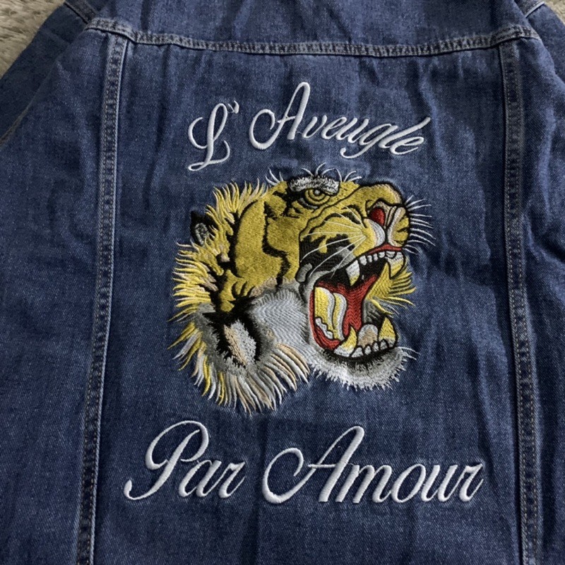 Jaket Denim Gucci Tiger Par Amour Bordir Fulltag &amp; Lebel