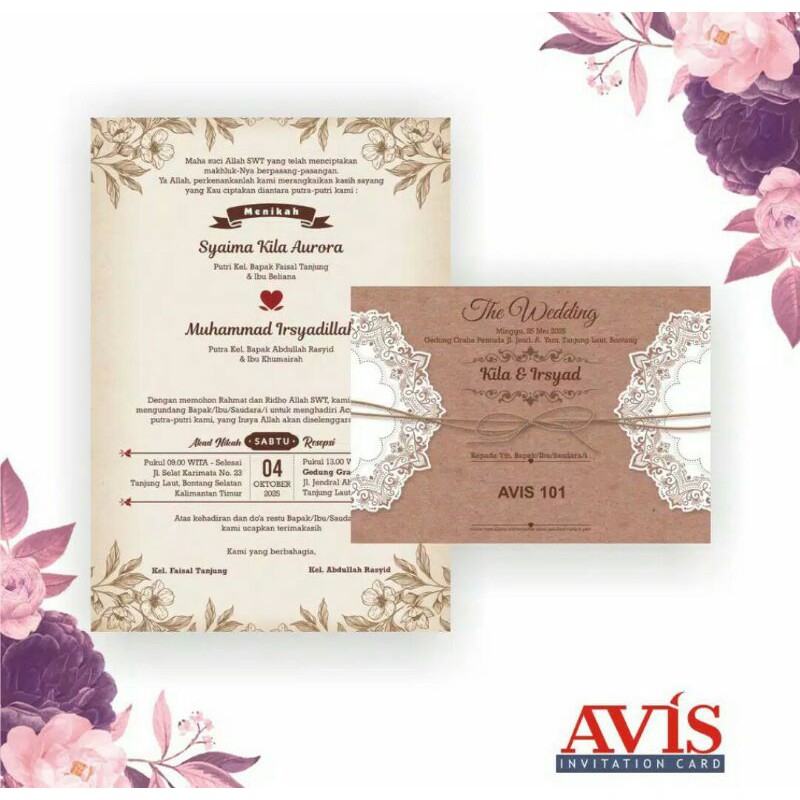 blangko undangan pernikahan Avis 101