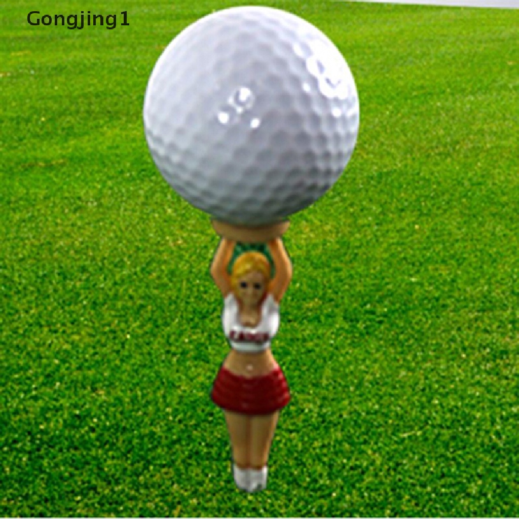 Gongjing1 4PCS / Set Holder Bola Golf Bentuk Anak Perempuan Bahan Plastik