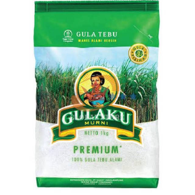 gula pasir gulaku murni premium hijau / tebu kuning 1 kg