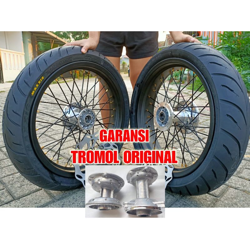 WHEELSET - Paket Velg Supermoto Super Moto KLX S L G BF - D-Tracker 150 BAN MAXXIS IRC ZENEOS