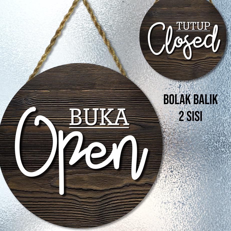 [KODE HIFVF] Open closed sign, papan gantungan buka tutup toko