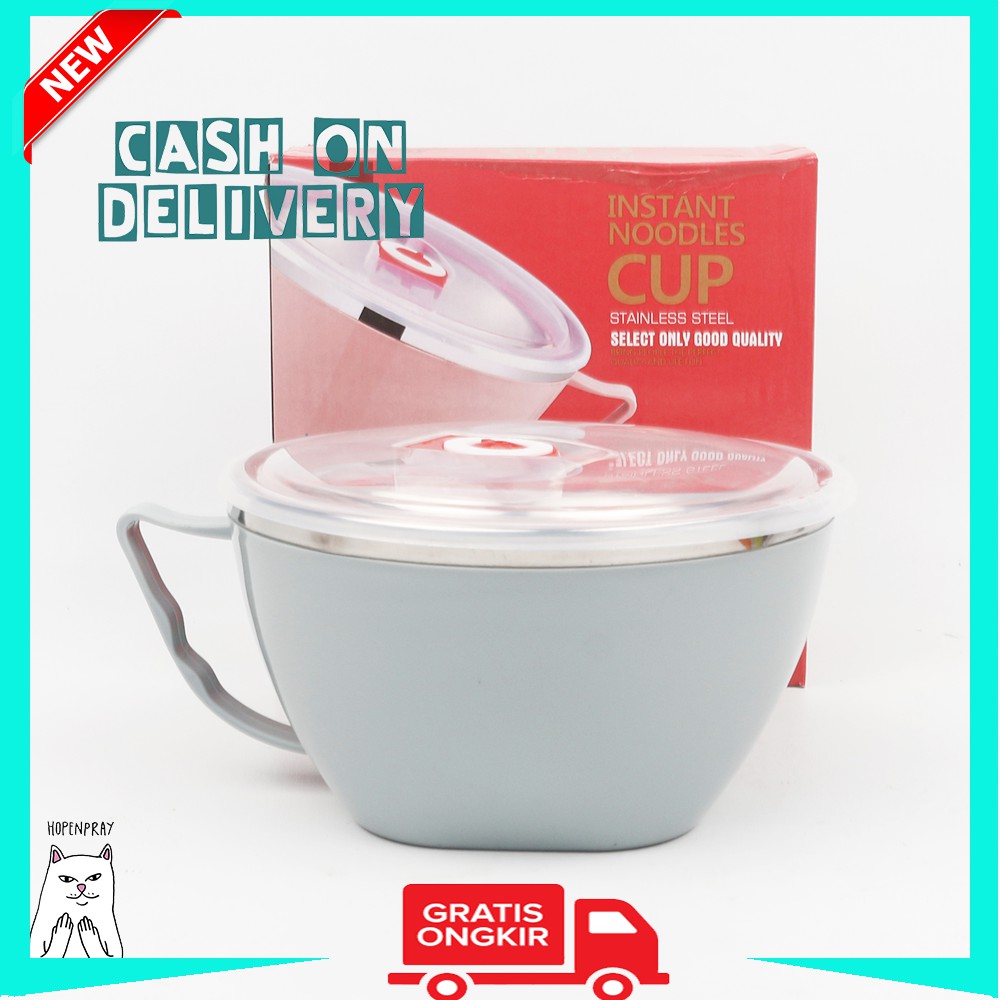 Mangkuk Mie Instan Ala Korea, Kotak Makan Siang Boks Mie Instan Asrama Siswa Rumah Tangga Kreatif