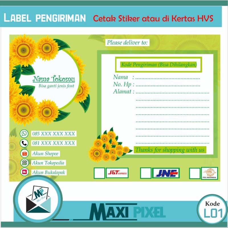 

LABEL PENGIRIMAN OLSHOP MURAH