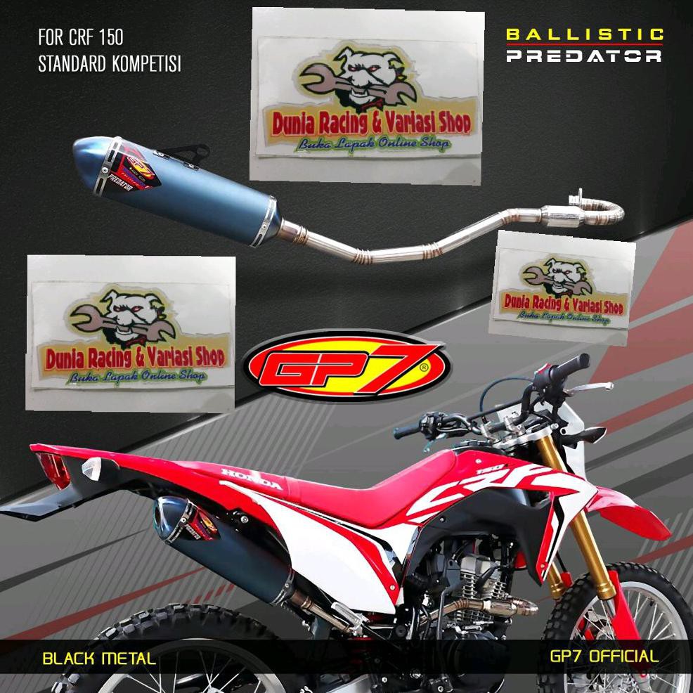 Terlaris!! Knalpot Crf 150 Gp7 Predator Ballistic Standar Kompetisi-Knalpot Gp7 Crf 150