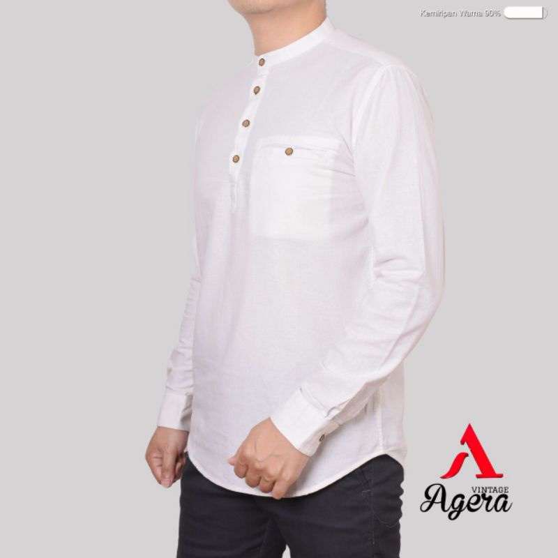 BAJU KEMEJA KOKO KEMKO PRIA LENGAN PANJANG KANCING 1/2 SOFT COTTON ALL NEW COLOR ORIGINAL TERBARU AGERA SAJUAK 2