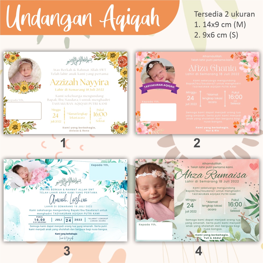 

Undangan aqiqah foto anak