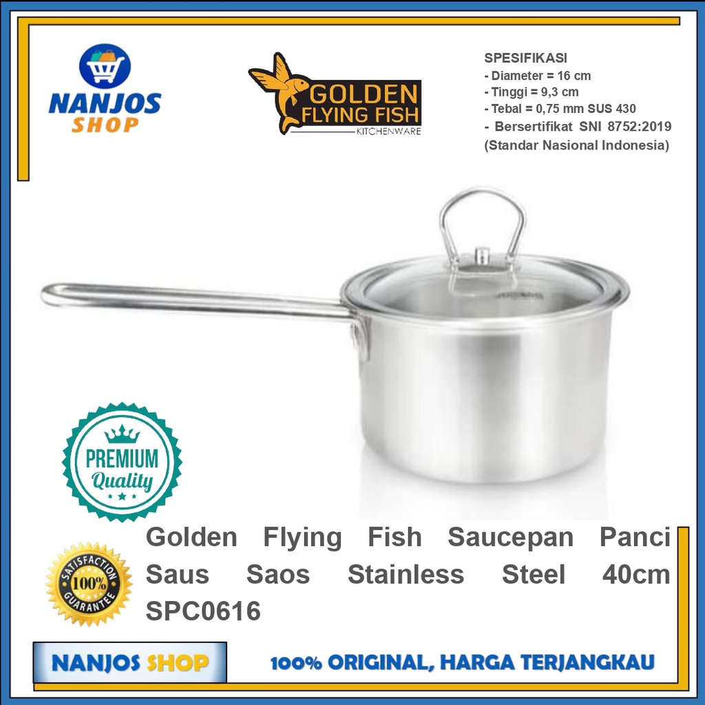 Golden Flying Fish Saucepan Panci Saus Saos Stainless Steel 40cm SPC0616