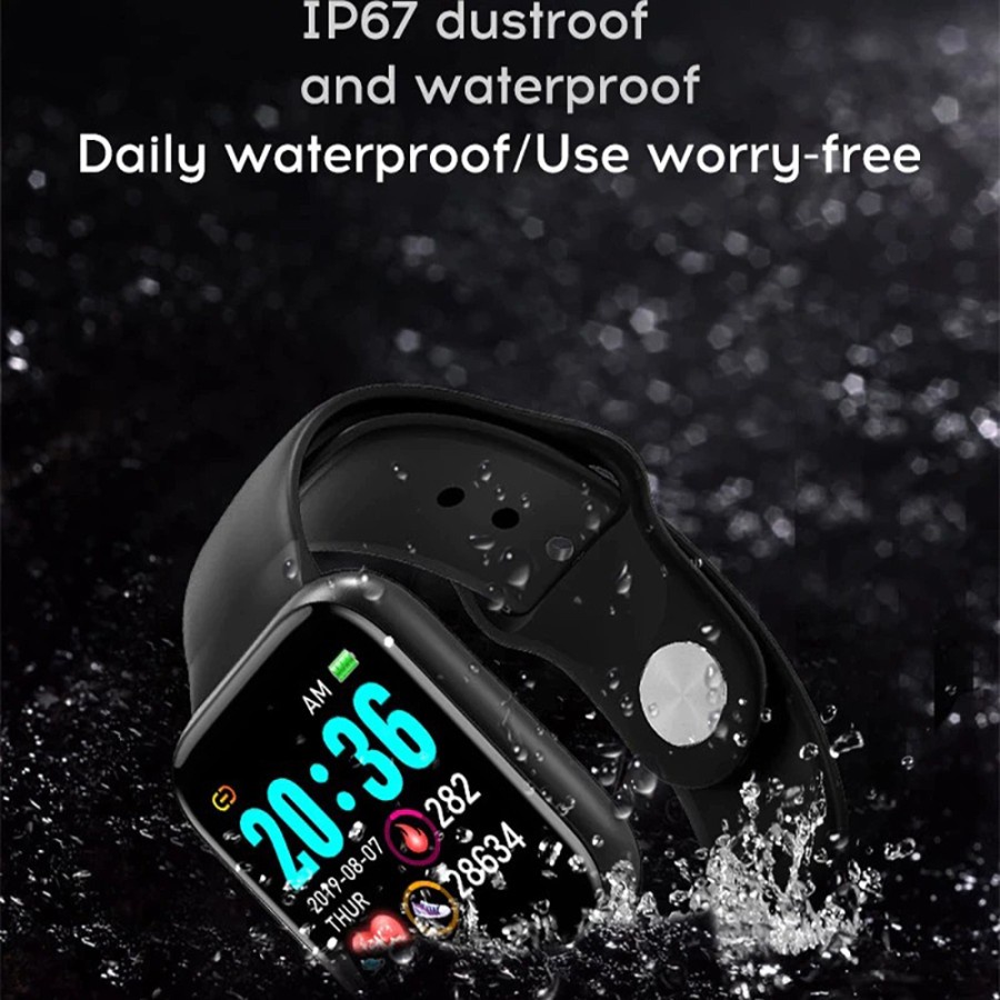 (COD) Dennos Y68 smartwatch d20 Jam Tangan Tahan Air IP68 Monitor Denyut Jantung