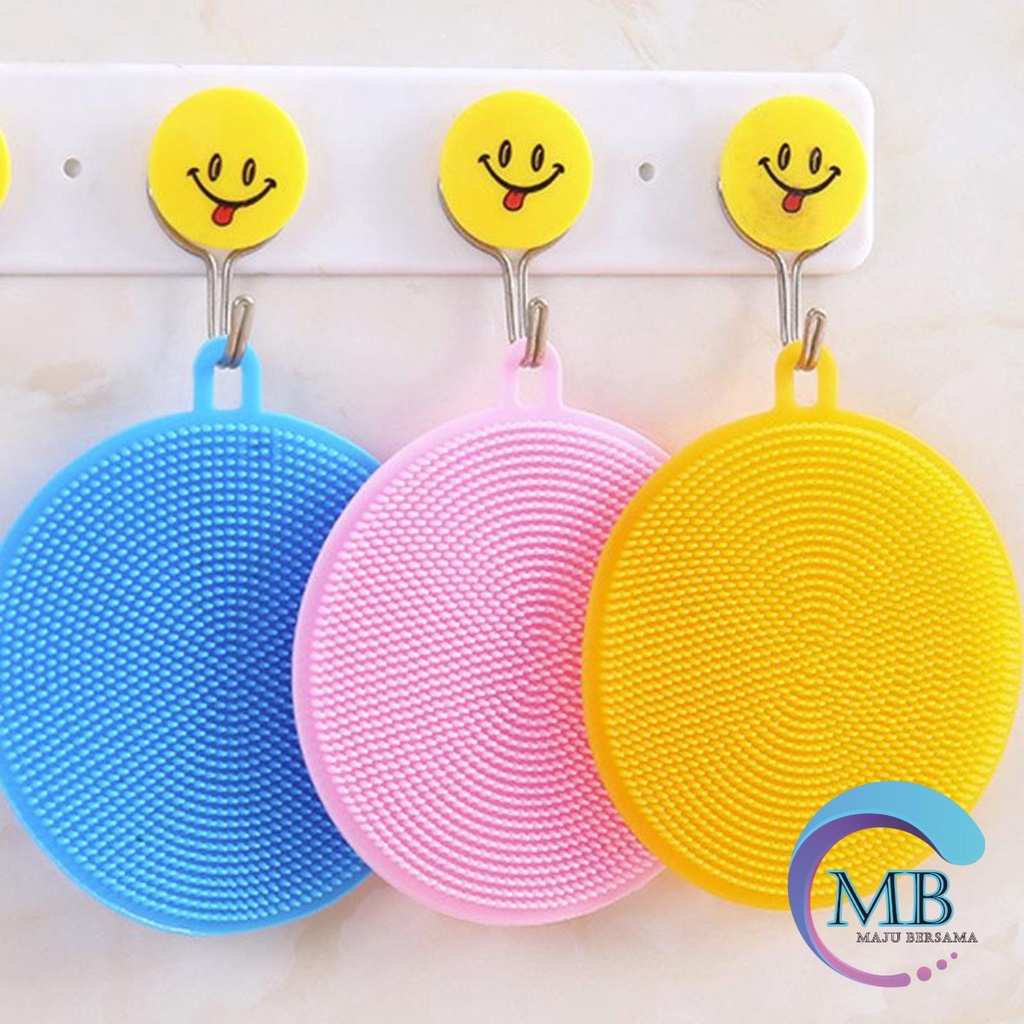 RT04 SPONS SPONGE SPON PENCUCI PIRING BULAT SILIKON SILICONE BRUSH SERBAGUNA FOOD GRADE MB2409