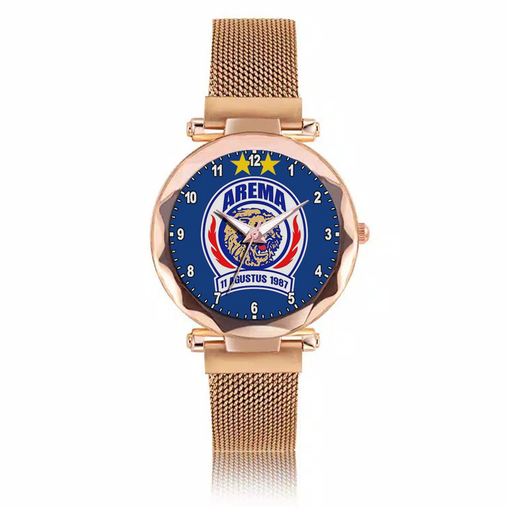 Jam Tangan Wanita Custom - AREMANITA AREMA MOTIF 5 Free Box &amp; Batre Cadangan