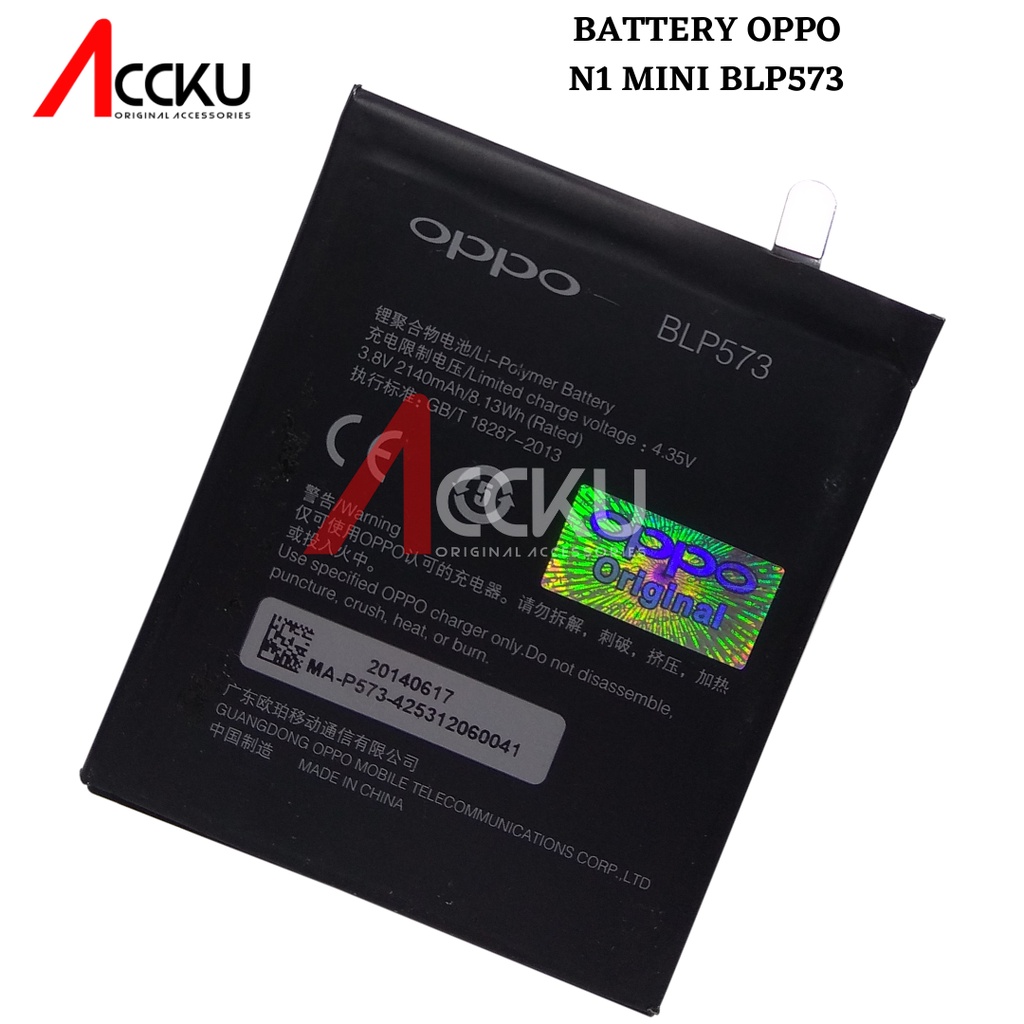 BATERAI OPPO N1 MINI BATTERY OPPO BLP573 N1 MINI BLP-573 ORIGINAL