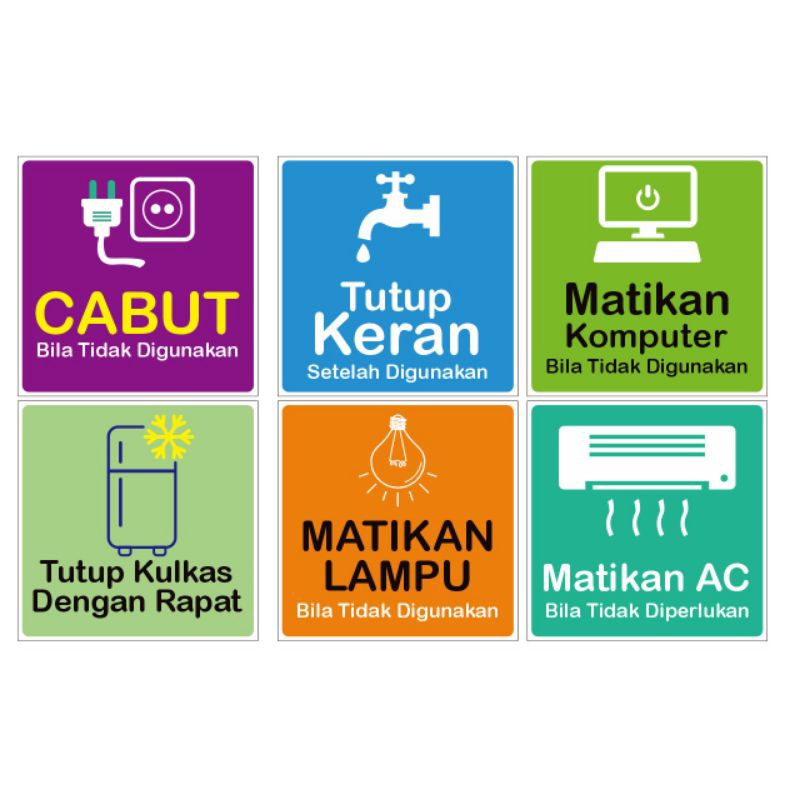 

STIKER HEMAT ENERGI, STIKER PENGINGAT, STIKER PENANDA, WATERPROF