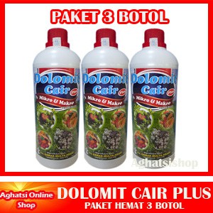 Dolomit Cair Plus 3 Botol Kemasan 1 Liter | Penetral Ph Tanah Pertanian