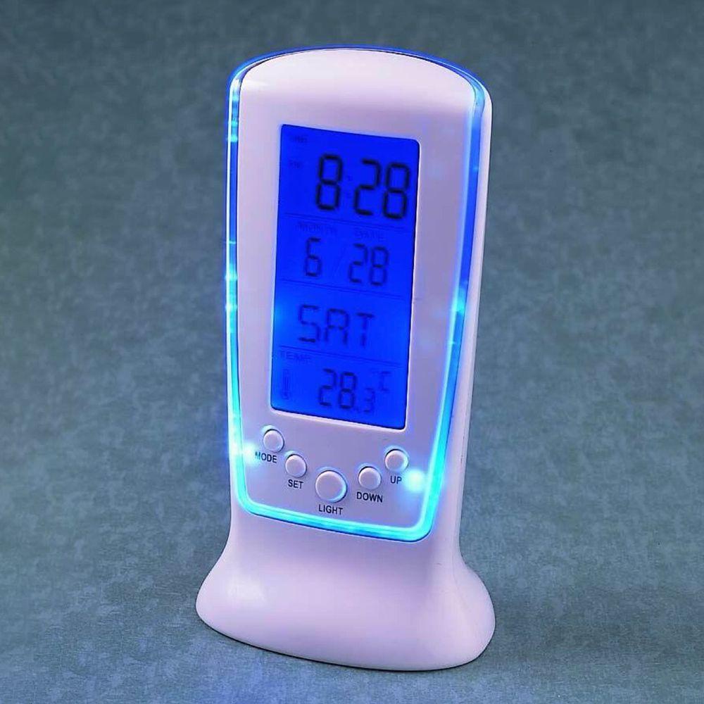 Suyo Jam Alarm Digital Dengan Lampu Backlight LED, Termometer &amp; Kalender