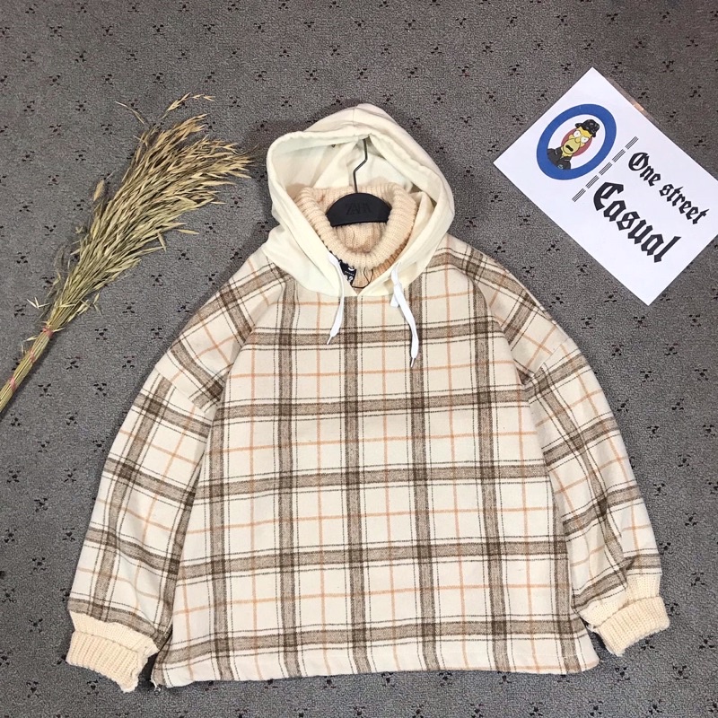 flanel kemeja hoodie veterano oversize second original