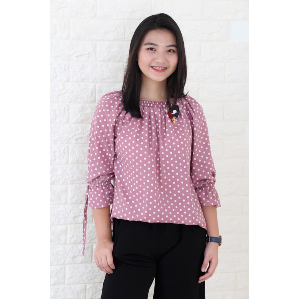 ATASAN SABRINA BKK/KAOS IMPORT/BAJU WANITA MURAH/BROSS/FASHION MUSLIM/ - Ungu