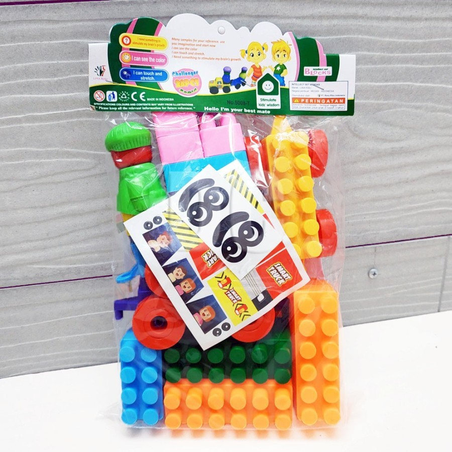 mwn.toys Mainan Intellect Set Blocks Kereta No 5008-KA