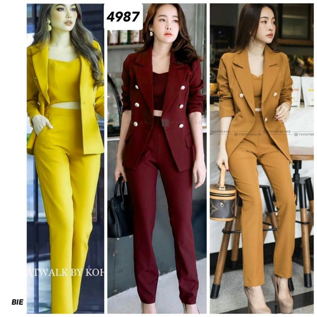 REAL PICT set Stelan blazer atasan import bangkok premium quality 4923 4171
